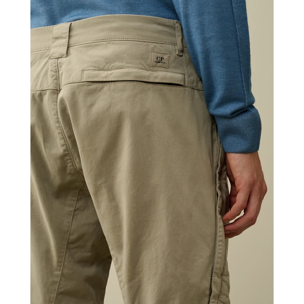 C.P. Company Vintage Khaki Stretch Sateen Ergonomische Broek Beige Heren
