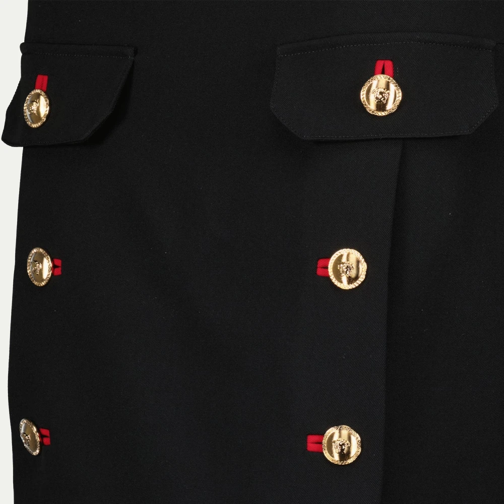 Versace Zwarte wollen kokerrok Black Dames