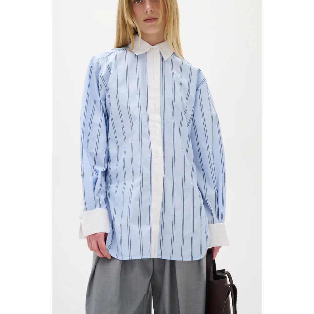 InWear Blauwe Overhemd met Oversized Pasvorm Blue Dames