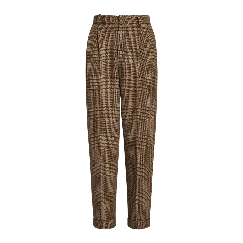 Ralph Lauren Bruine Geruite Broek Brown Dames