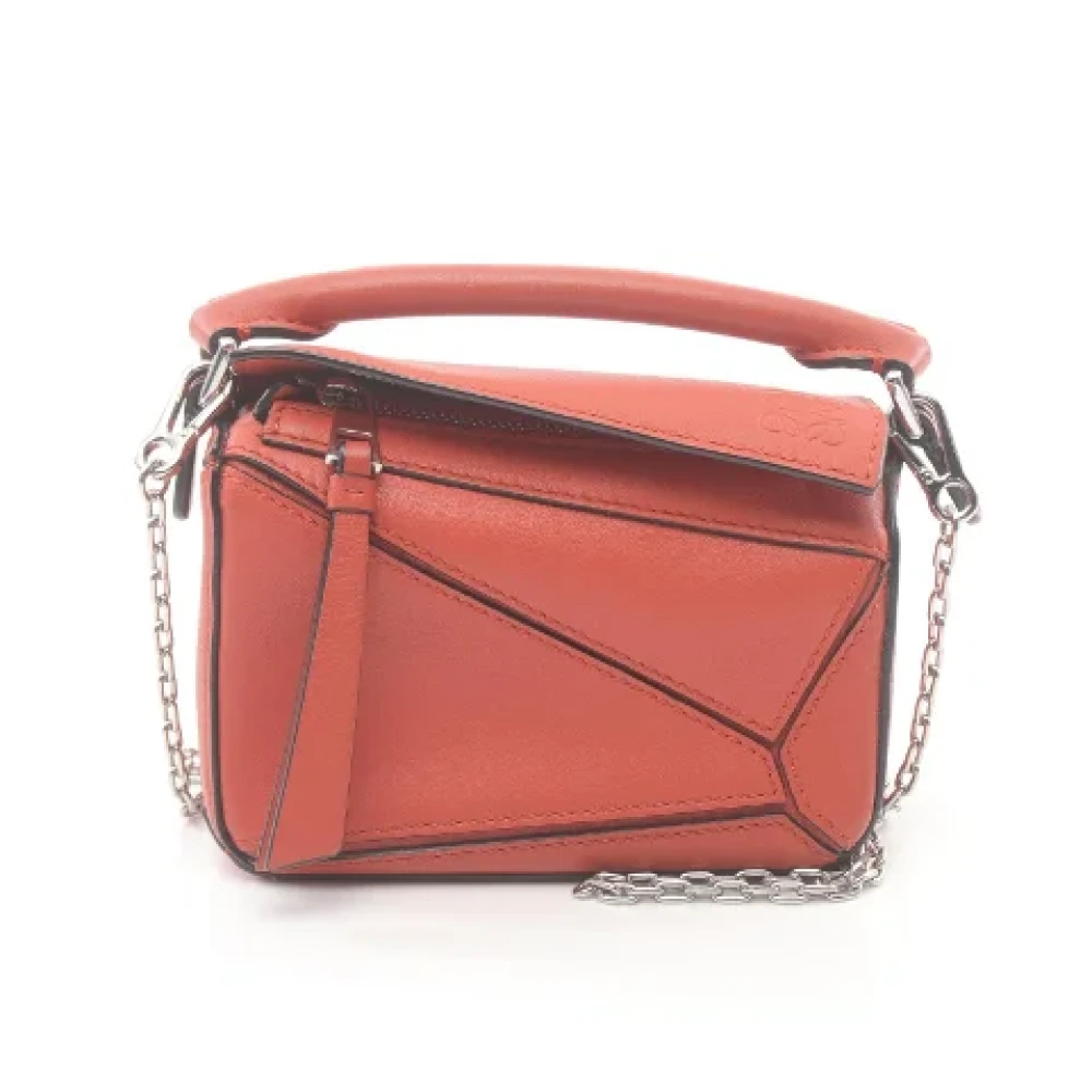 Loewe Pre-owned Leather handbags Orange Dames