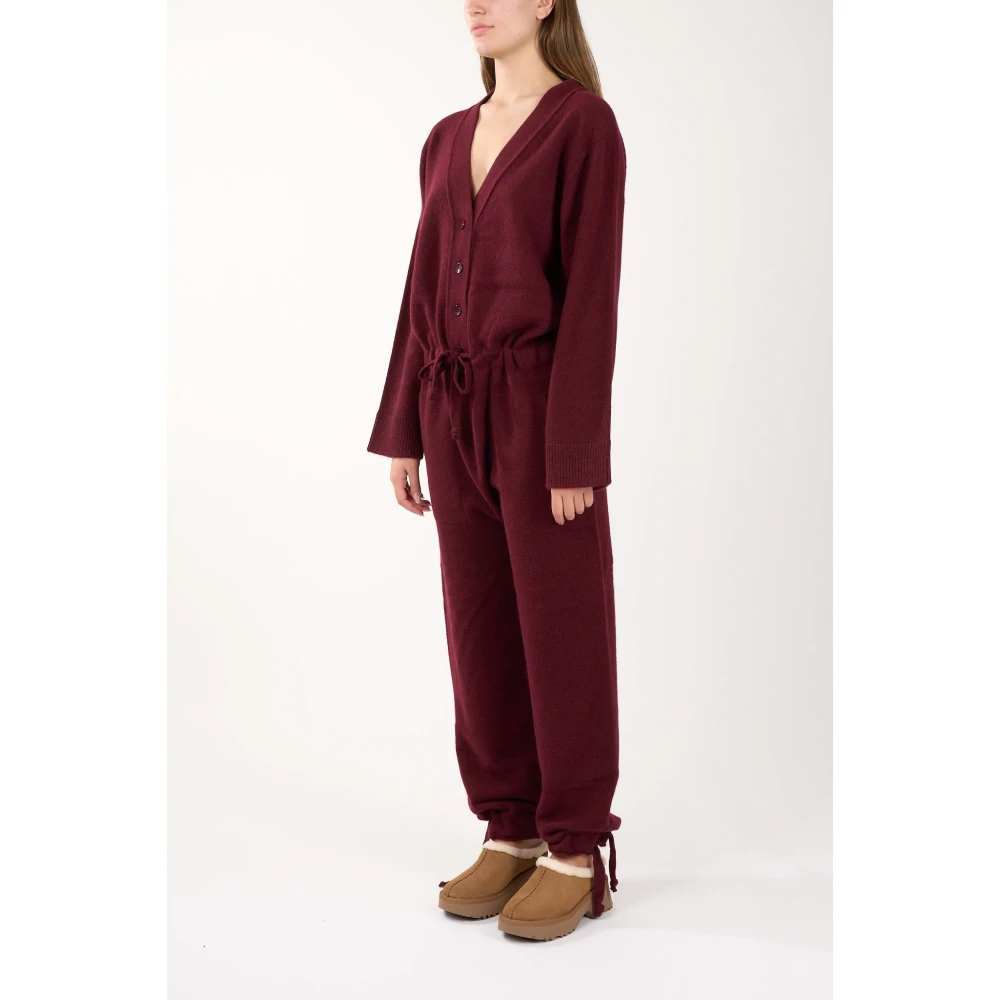 Laneus V-hals Wol en Angora Vest Red Dames