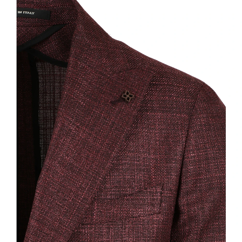 Tagliatore Bordeaux Windowpane Oversized Blazer Brown Heren