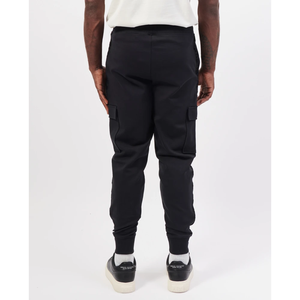 Hugo Boss Zwarte relaxte sweatpants met merkband Black Heren