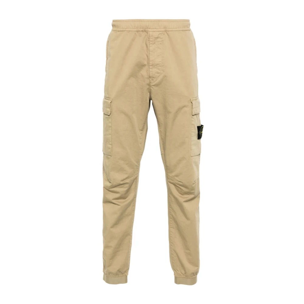 Stone Island Regelbunden Tapered Biscuit Byxor Aw24 Beige, Herr