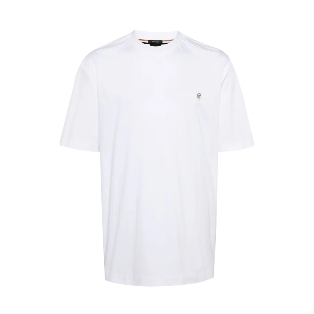 Hugo Boss Witte Katoenen Logo T-shirt Crew Neck White Heren