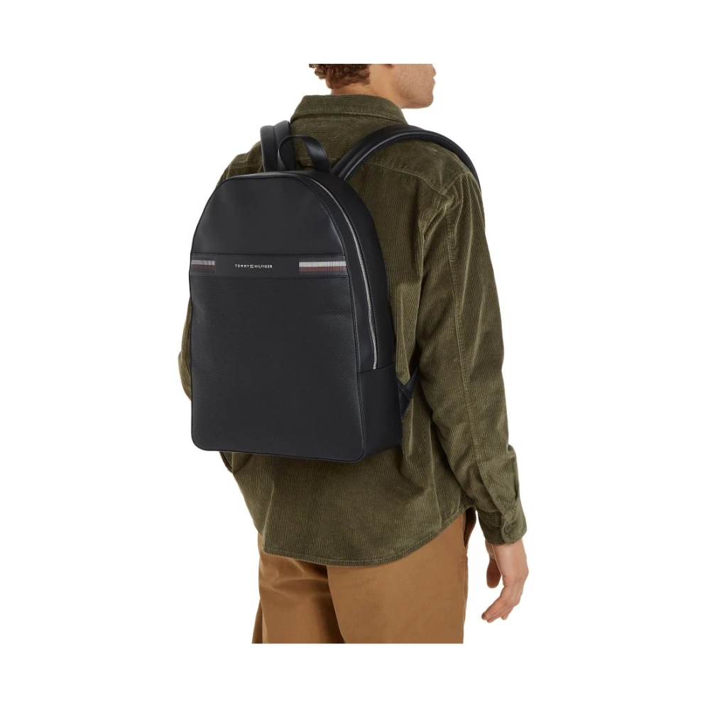 Tommy Hilfiger Zwarte Dome Rugzak voor Mannen Black Heren