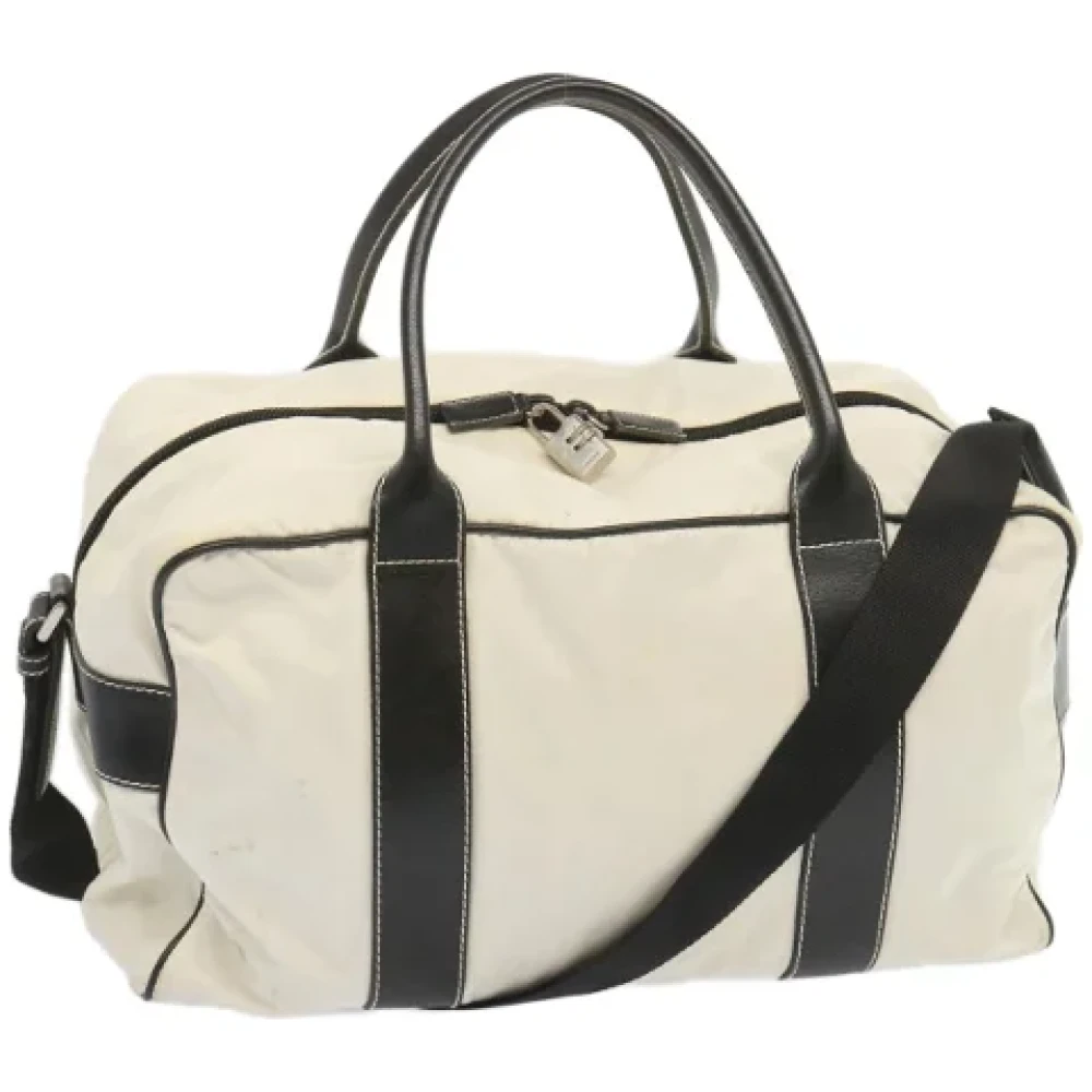 Prada Vintage Pre-owned Canvas travel-bags White Dames