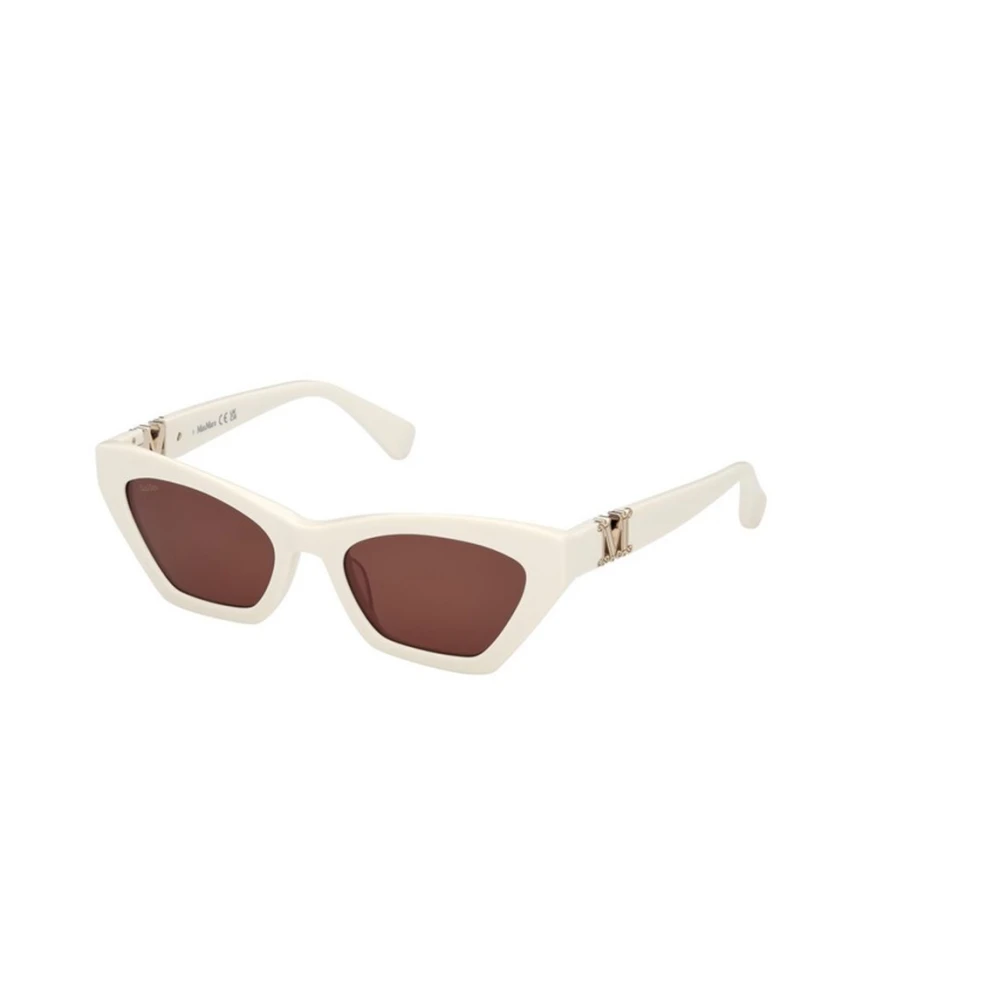 Max Mara Vit Brun Solglasögon Emme13 Mm0057 White, Unisex