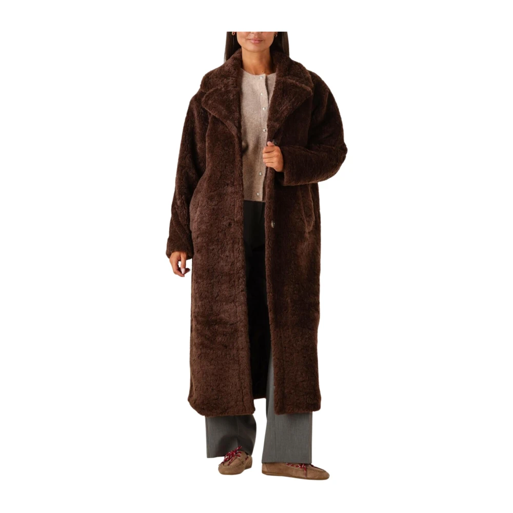 Notre-V Vrouw Bruin Jassen Dames, L, Polyester, Stijlvolle E Winterjas