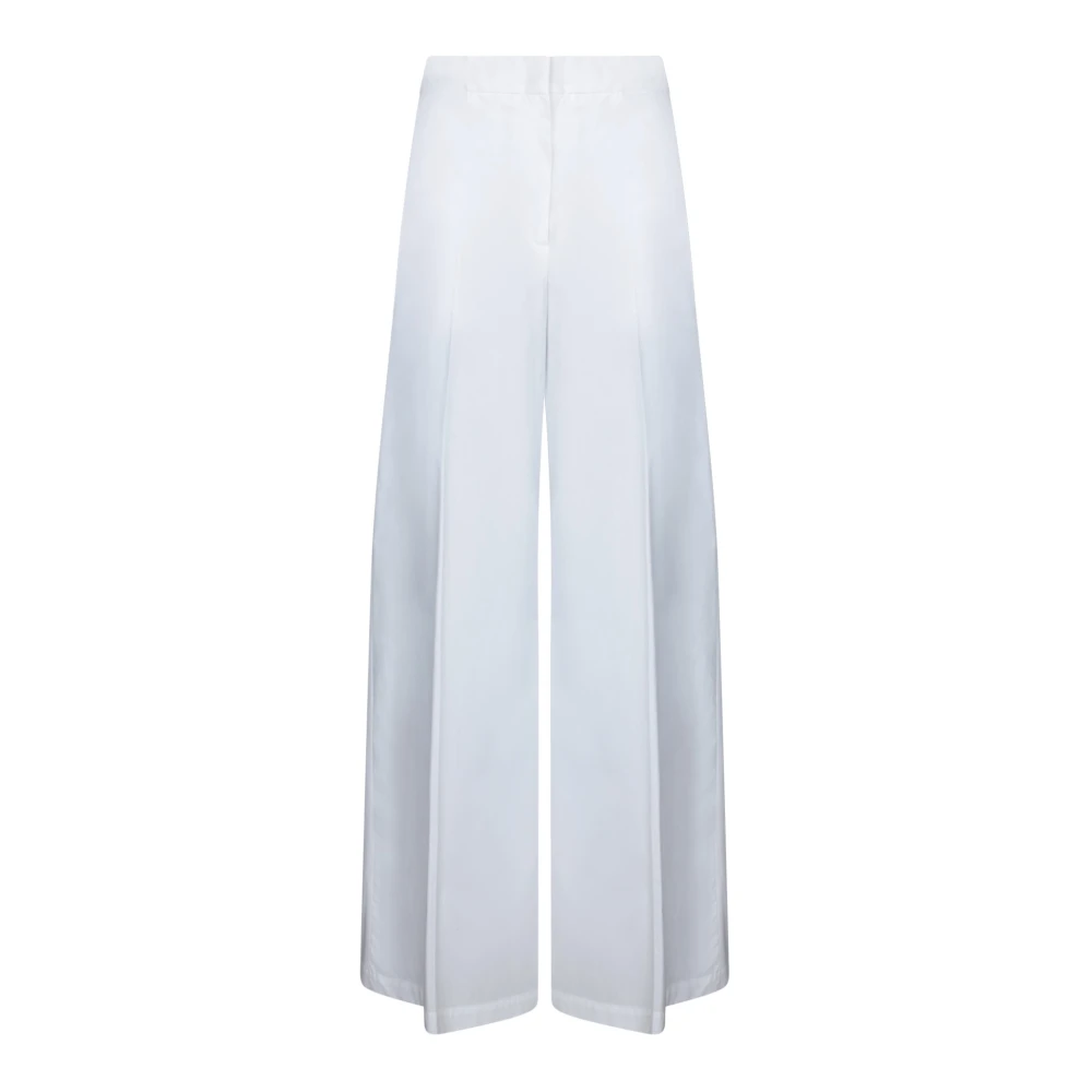 Msgm Women's White Cotton Trousers For - Wide Trousers - M - Trousers