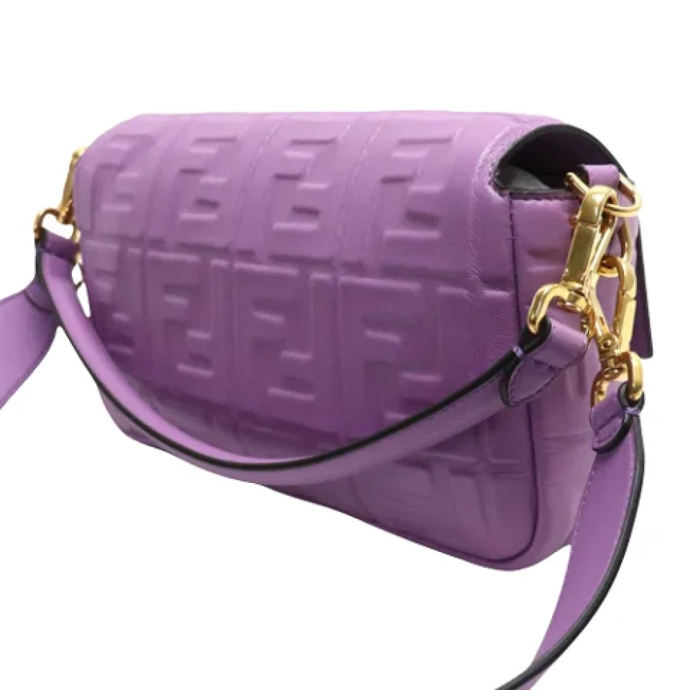 Fendi Vintage Pre-owned Leather shoulder-bags Purple Dames