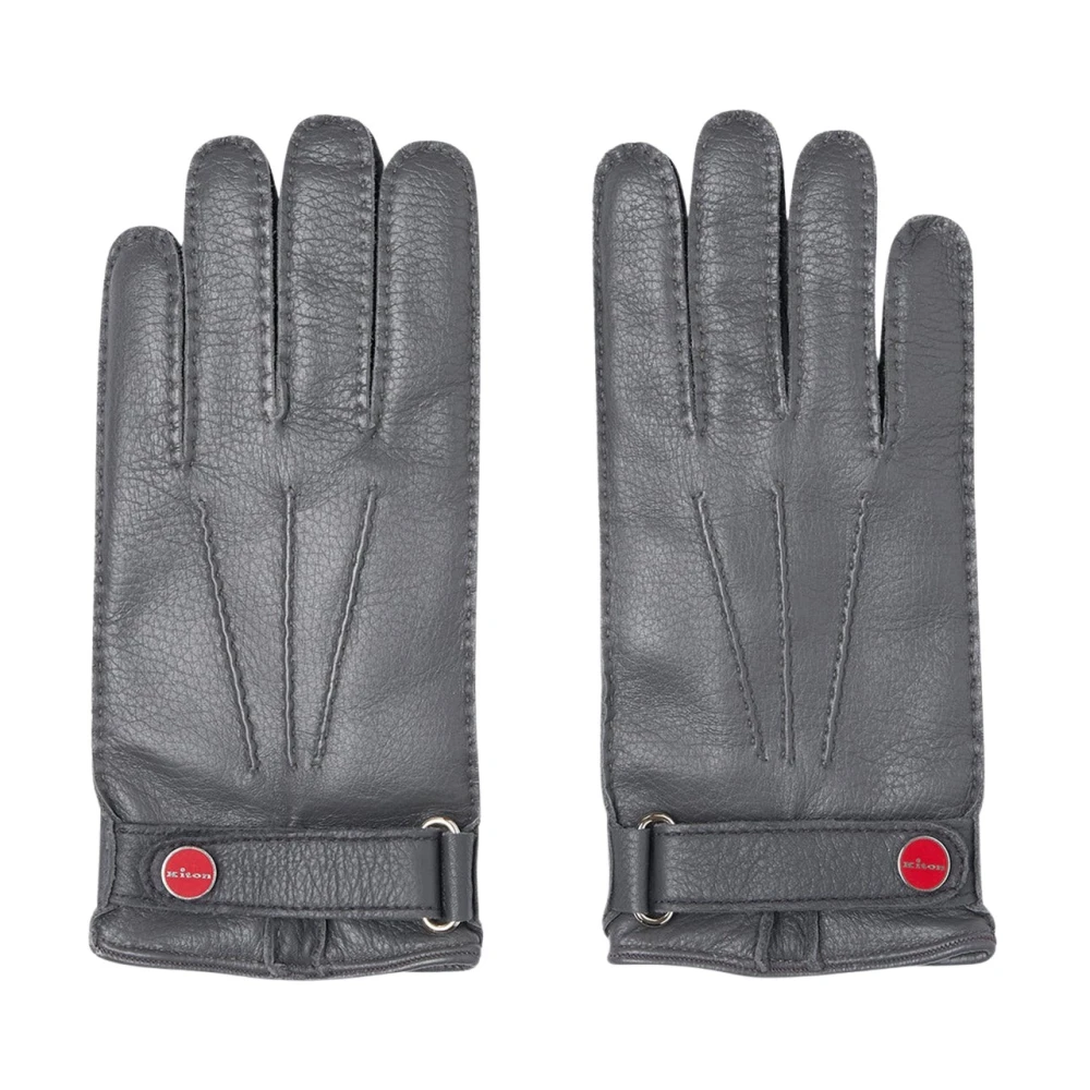 Kiton Hertenleren handschoenen met kasjmier voering Black Unisex