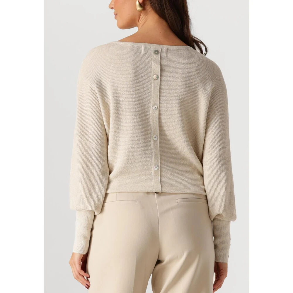 Nukus Batwing Pullover Lurex Sweater Beige Dames