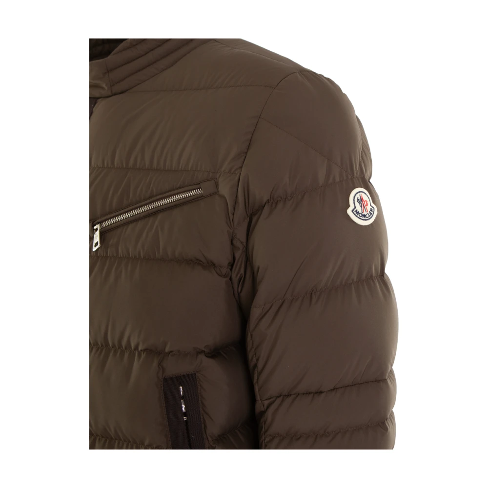 Moncler Stijlvolle Bikerjas Brown Heren