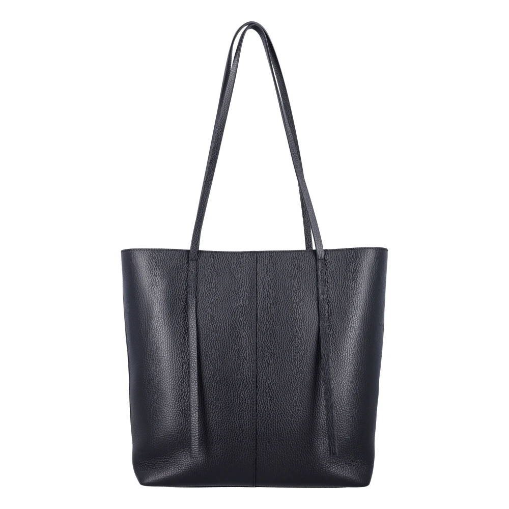 By Malene Birger Zwarte Leren Tote Tas By Herenne Birger Black Dames