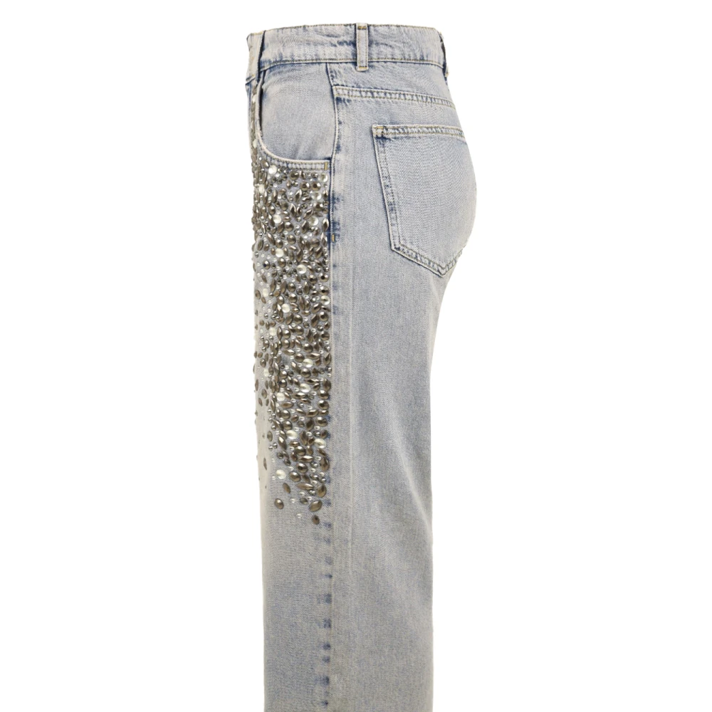 Gaëlle Paris Blauwe Broek Gaabw00299 Bl01 Model Blue Dames