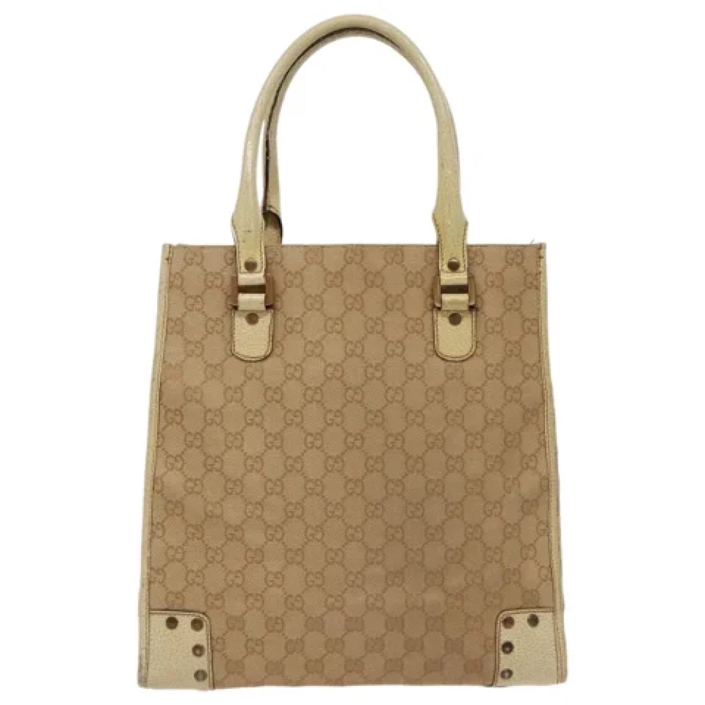Gucci Vintage Pre-owned Canvas gucci-bags Beige Dames