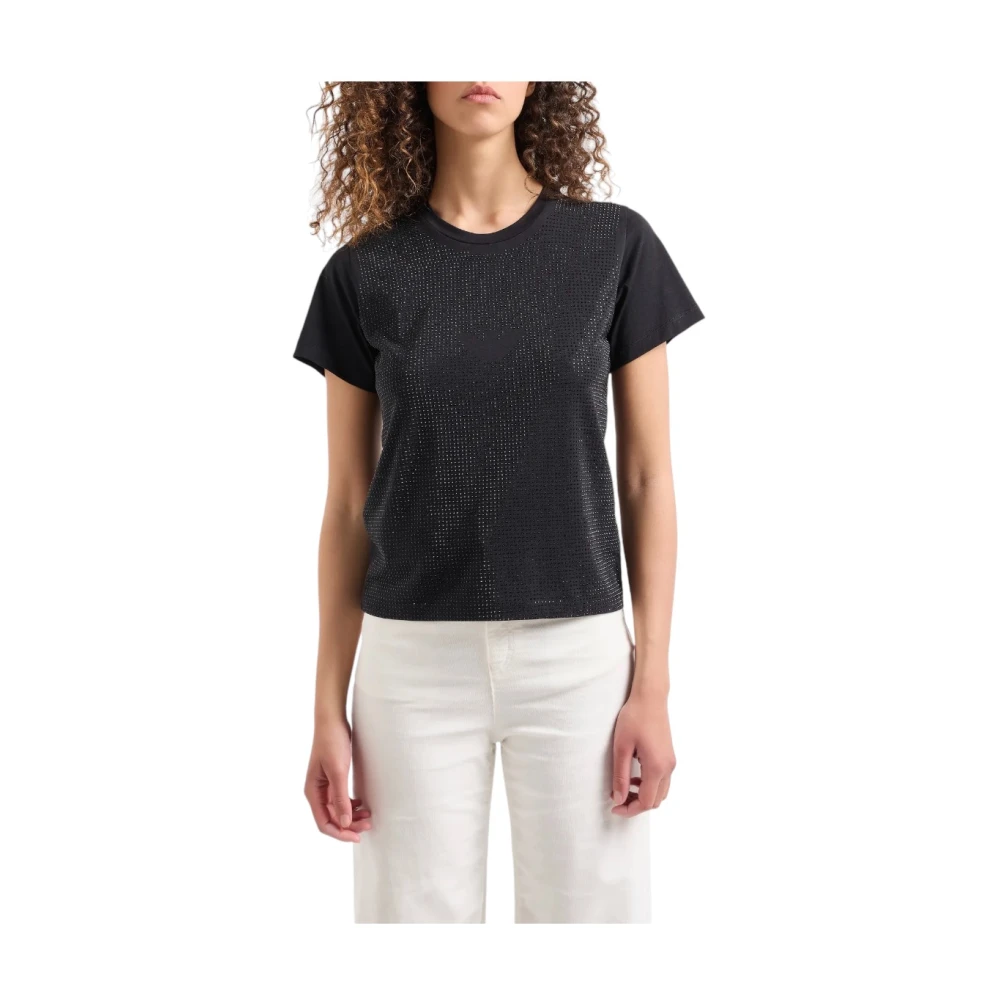 Emporio Armani Casual Katoenen T-shirt Black Dames