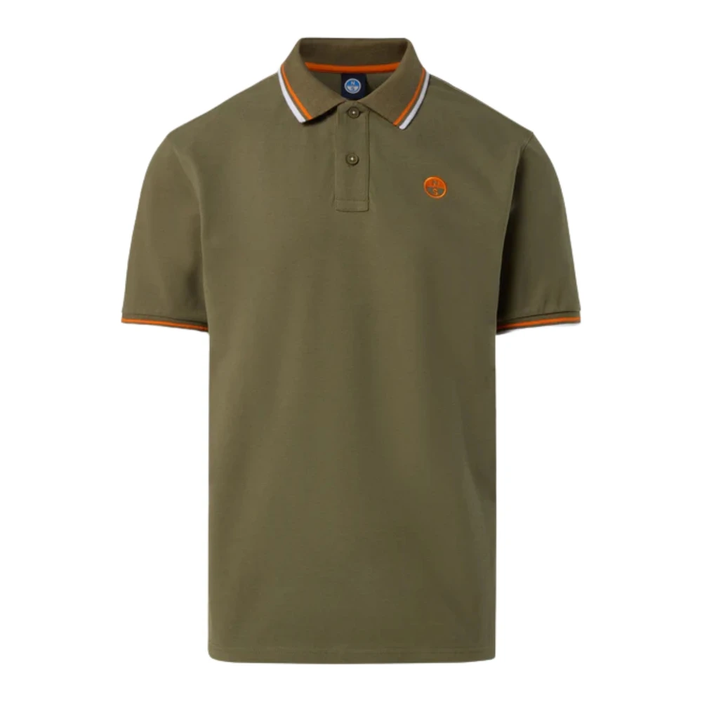 North Sails Men's Green Polo Maglia Maglietta Con Logo E Righe 692439 - Polo Shirts - 2XL - Tops