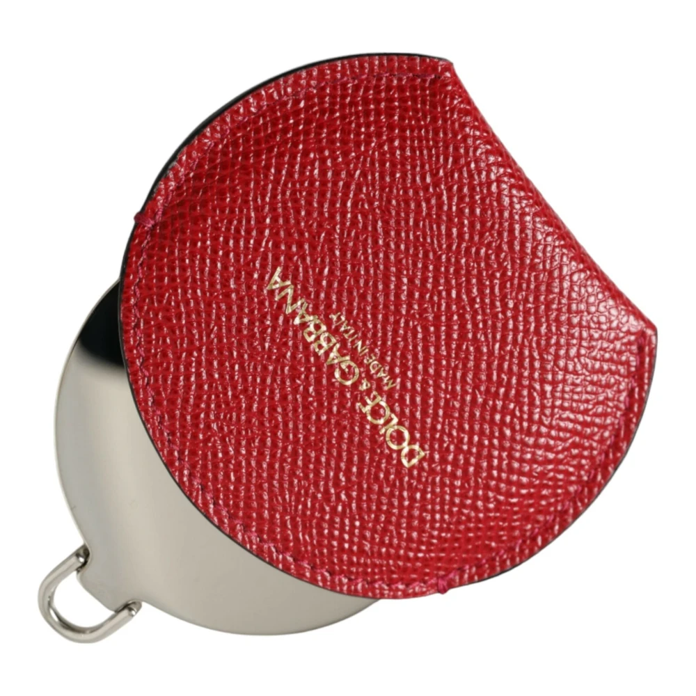 Dolce & Gabbana Rood Kalfsleer Handspiegel Houder Red Dames