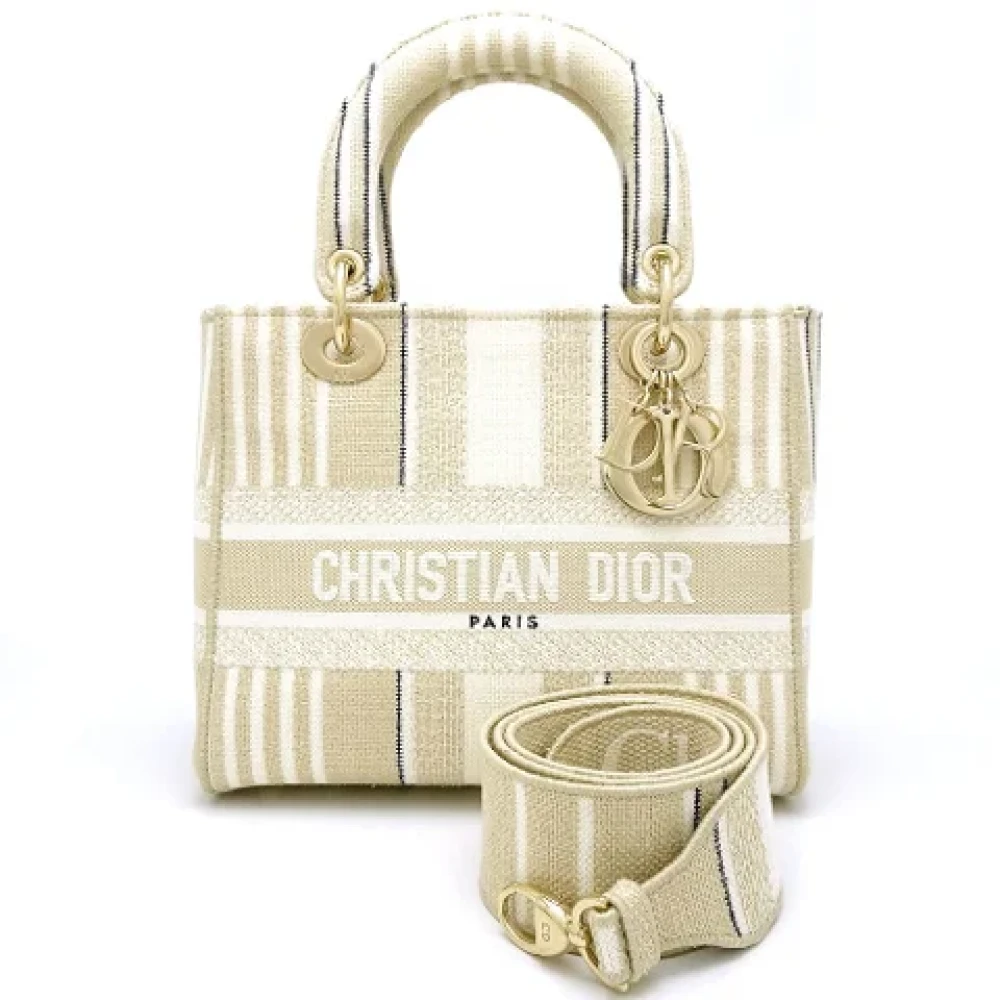 Dior Vintage Pre-owned Canvas handbags Beige Dames
