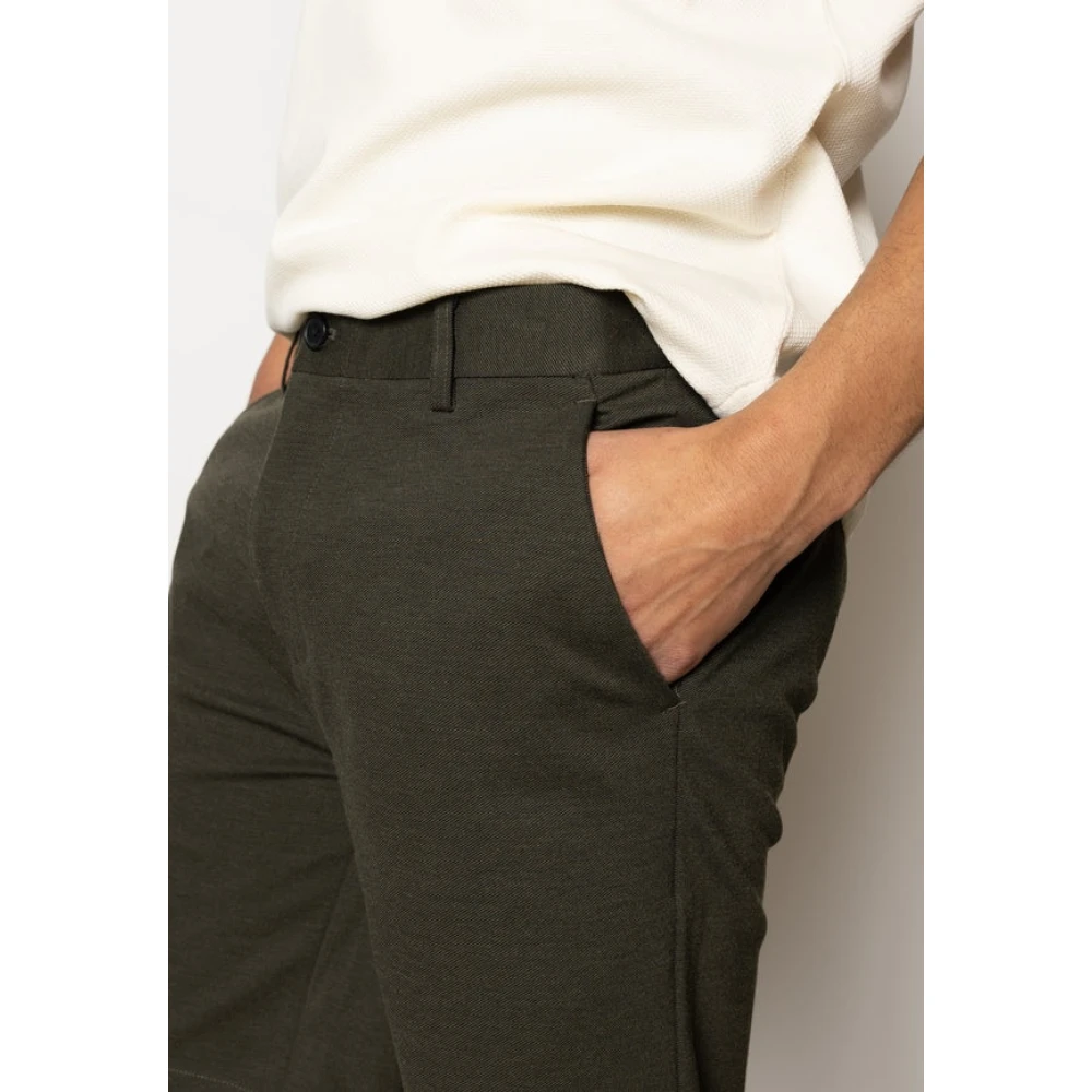 Clean Cut Stretch Jersey Shorts met Zakken Green Heren