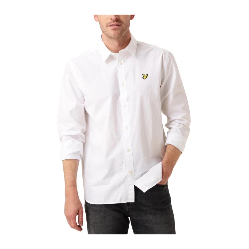 Lyle & Scott Witte Lange Mouw Poplin Overhemd White Heren