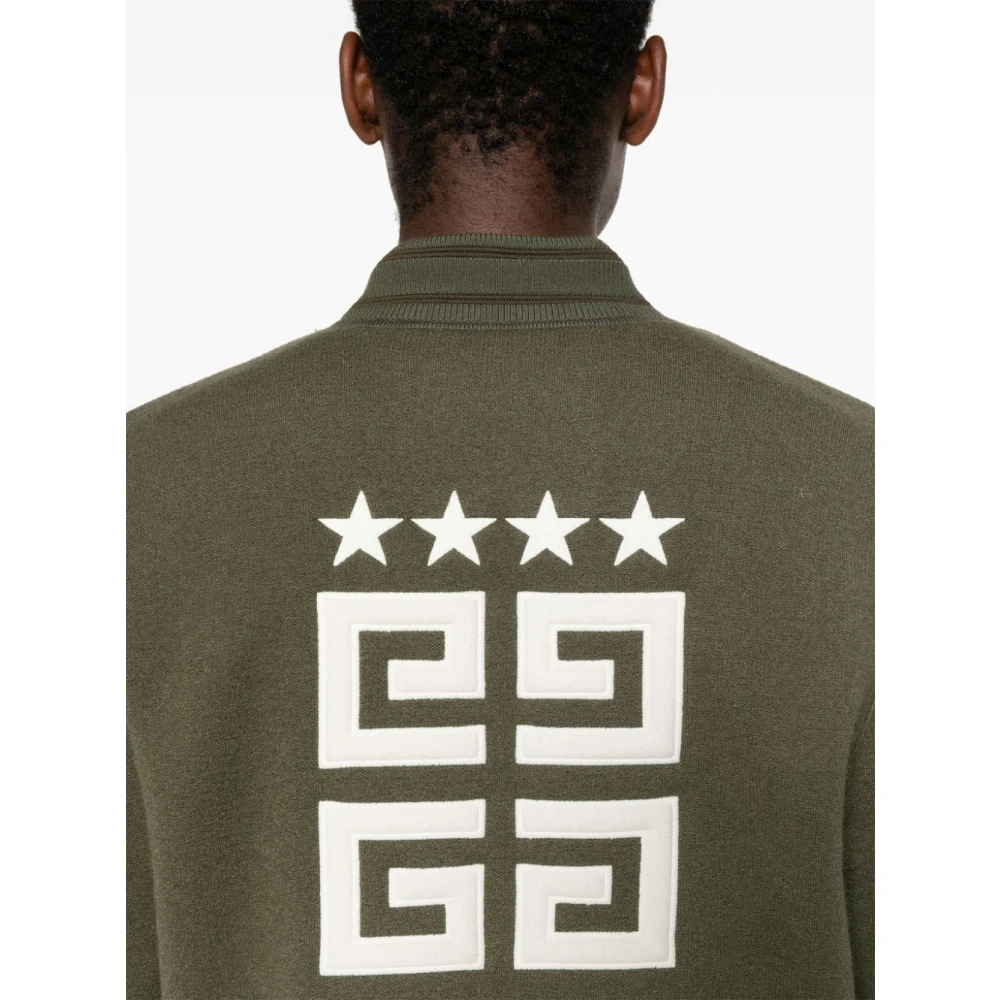Givenchy Groene Wollen Jas met 4G Sterren Green Heren