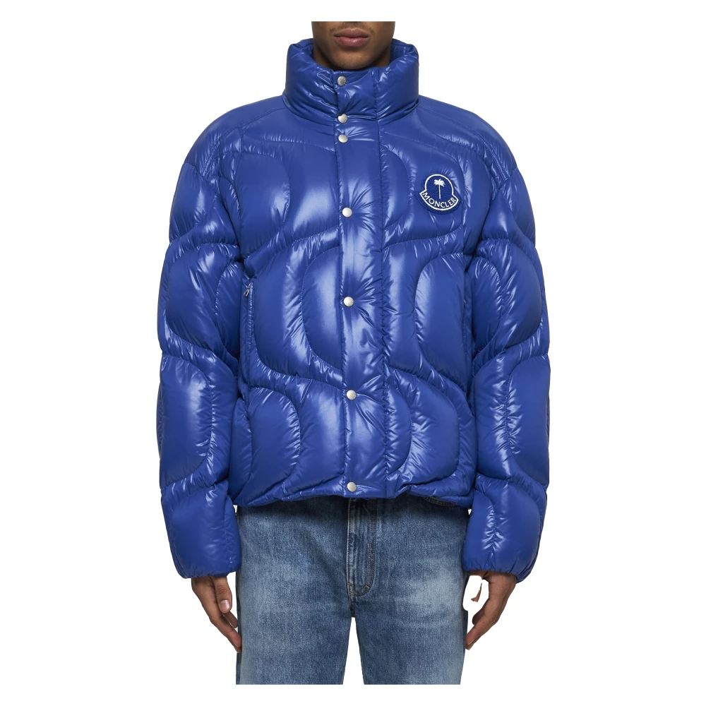 Moncler Blauwe Winterjassen voor Mannen Blue Heren