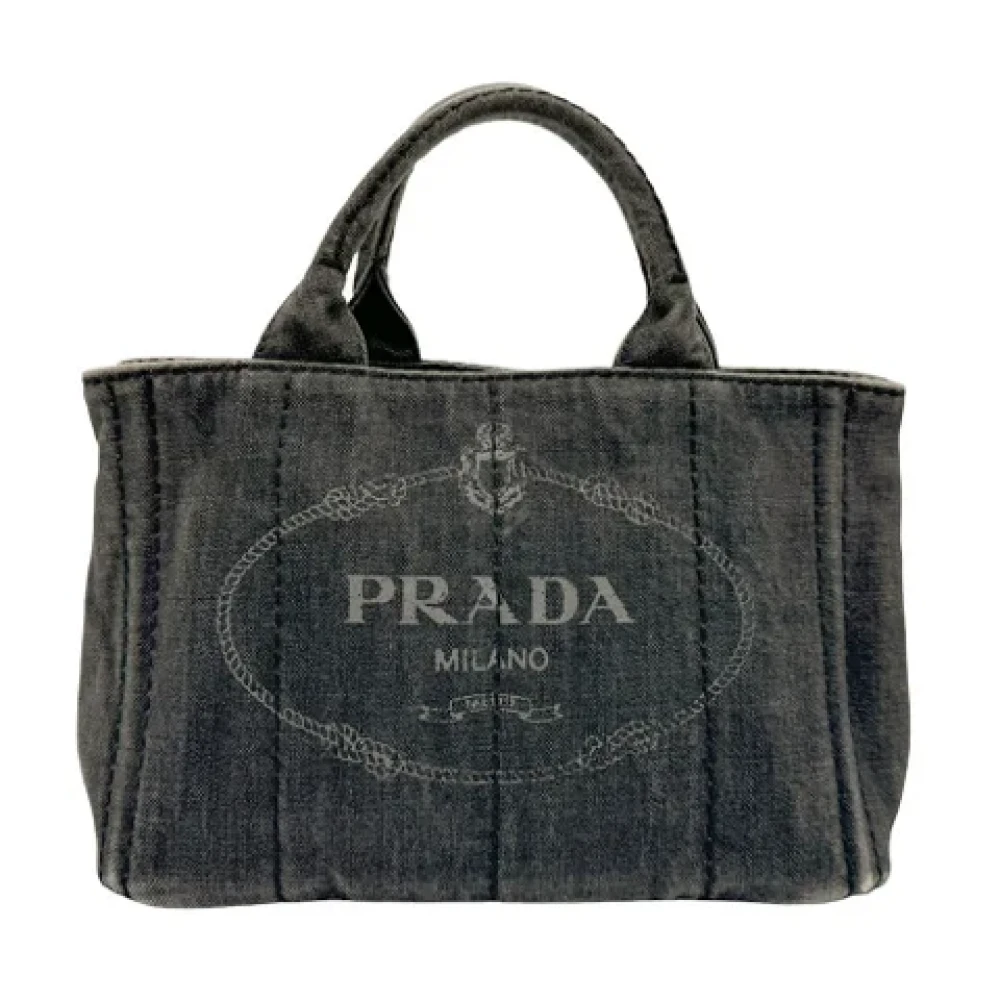 Prada Vintage Pre-owned Canvas prada-bags Gray Dames