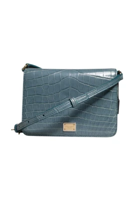 Exotisk Läder DG Plaque Crossbody Väska