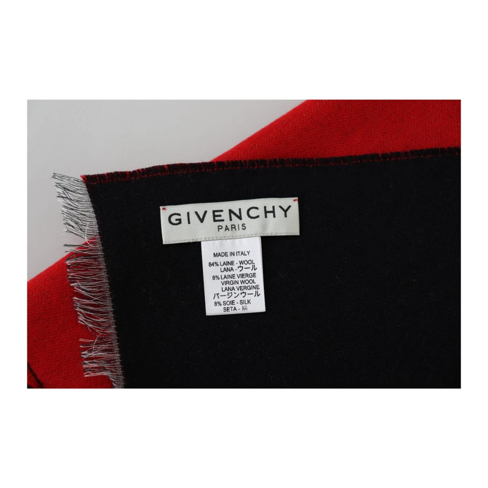 Givenchy Wollen Sjaal met Logo Red Heren