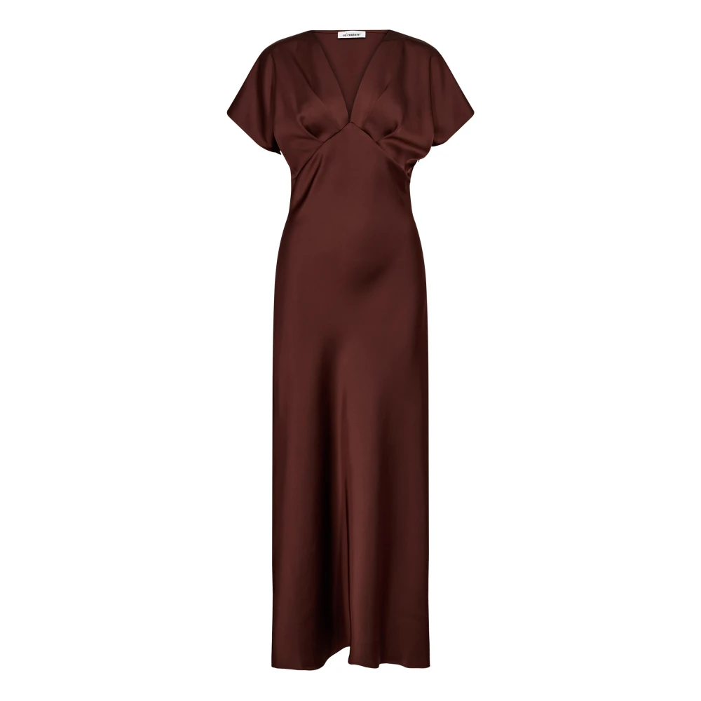 Co'couture Brown Safiracc V-Dress - Female - Maxi Dresses - Xs - Dresses