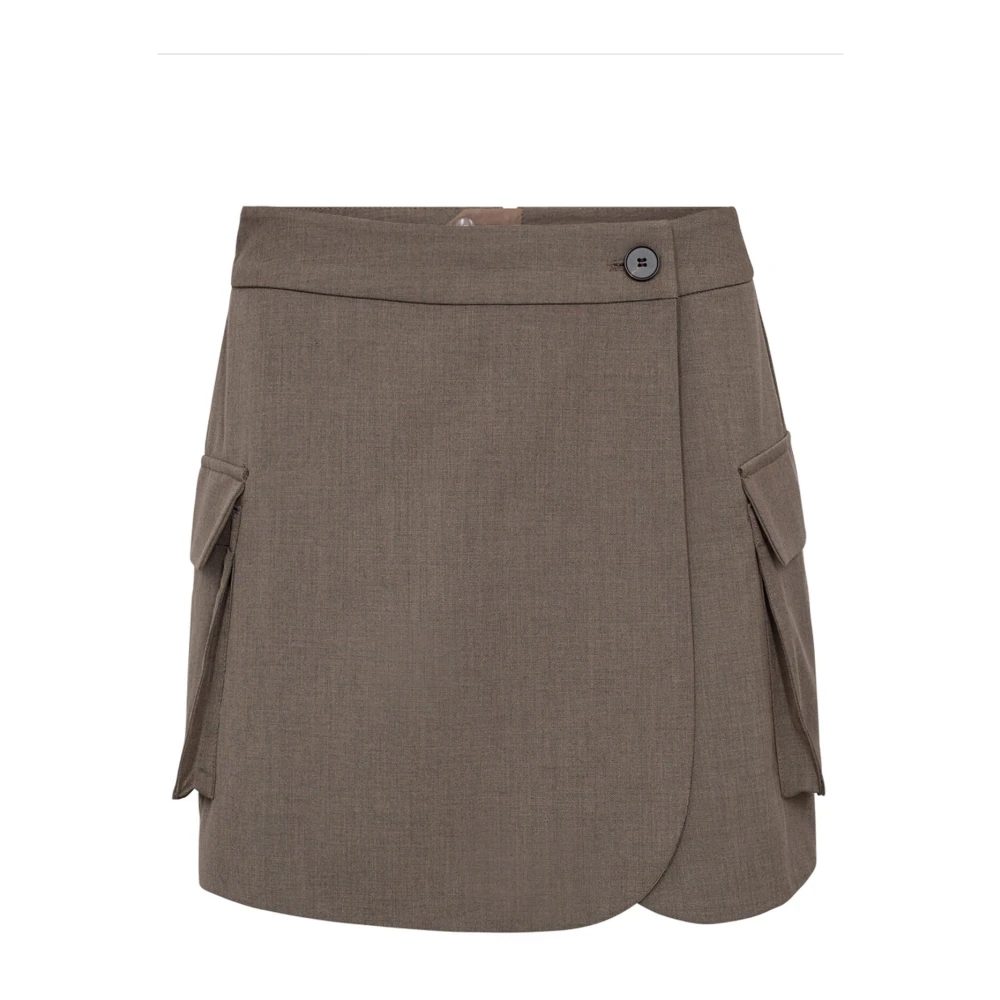 Co'Couture Wrap Pocket Skort Bermuda Shorts Brown Dames