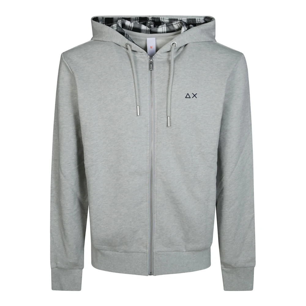 Sun68 Contrast Zip Hoodie Gray Heren