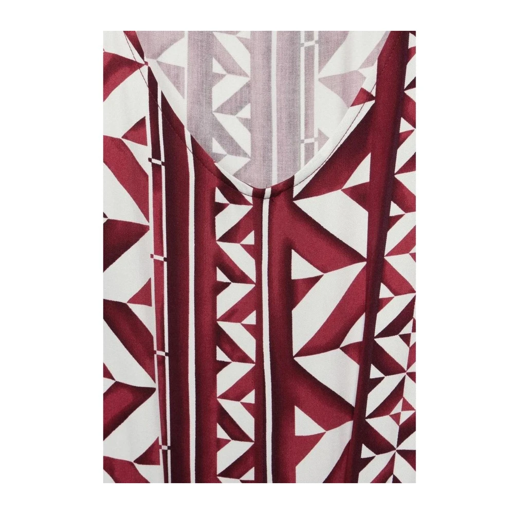 Street One Elegante Viscose Lange Jurk Collectie Red Dames