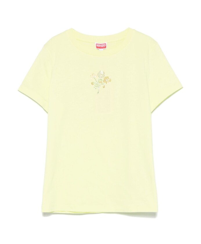 t-shirt-jaune-citron-logo-col-rond