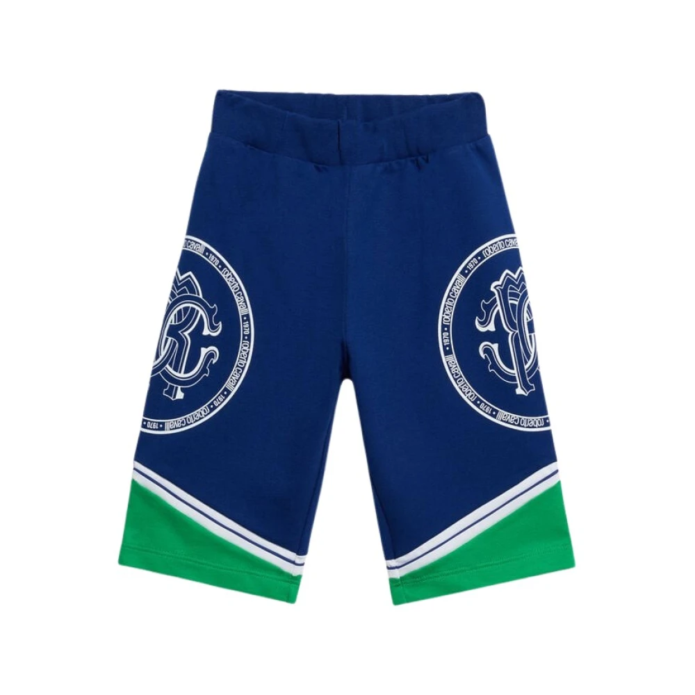 Roberto Cavalli Boys Blue Cotton Trousers - Shorts - 10 Y - Kids