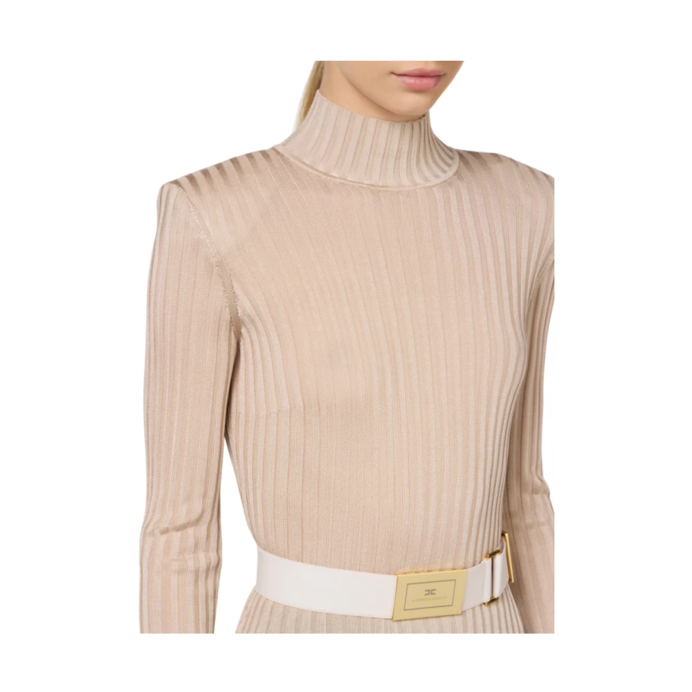 Elisabetta Franchi Stijlvolle Jurk Collectie Beige Dames