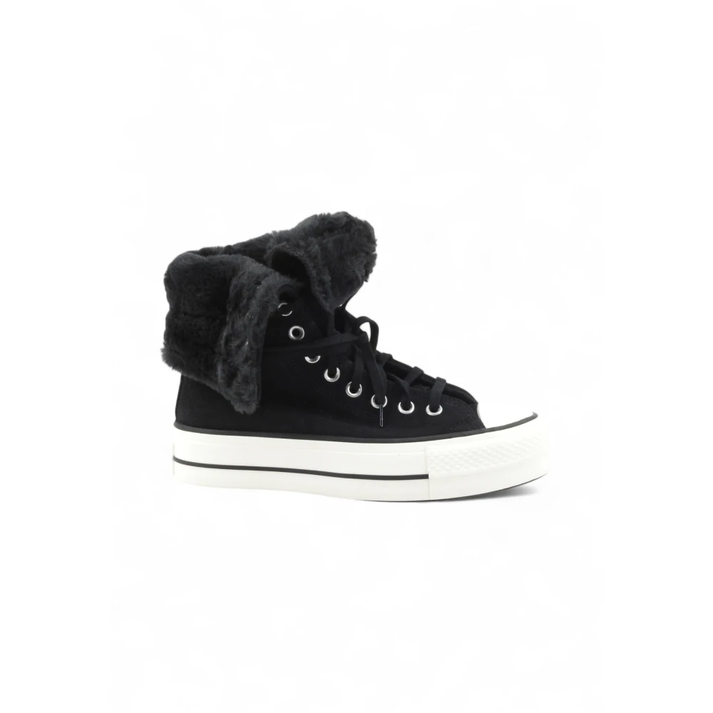Converse All Star Fold-Over Lift Hi Dames Schoenen Zwart