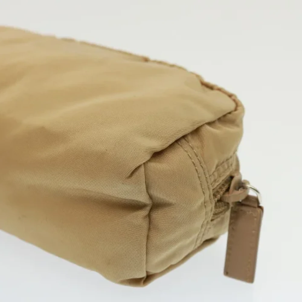 Prada Vintage Pre-owned Fabric clutches Beige Dames