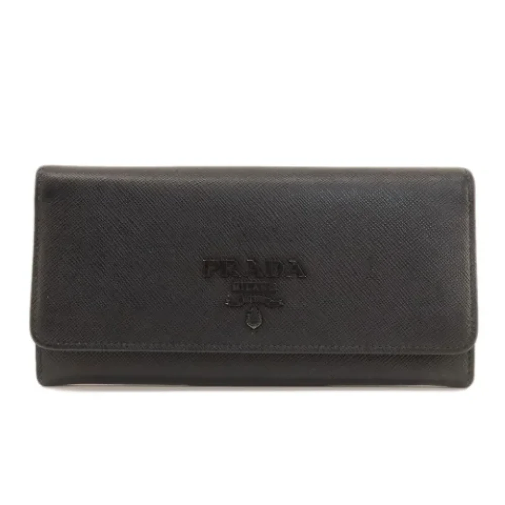 Prada Vintage Pre-owned Leather wallets Black Dames