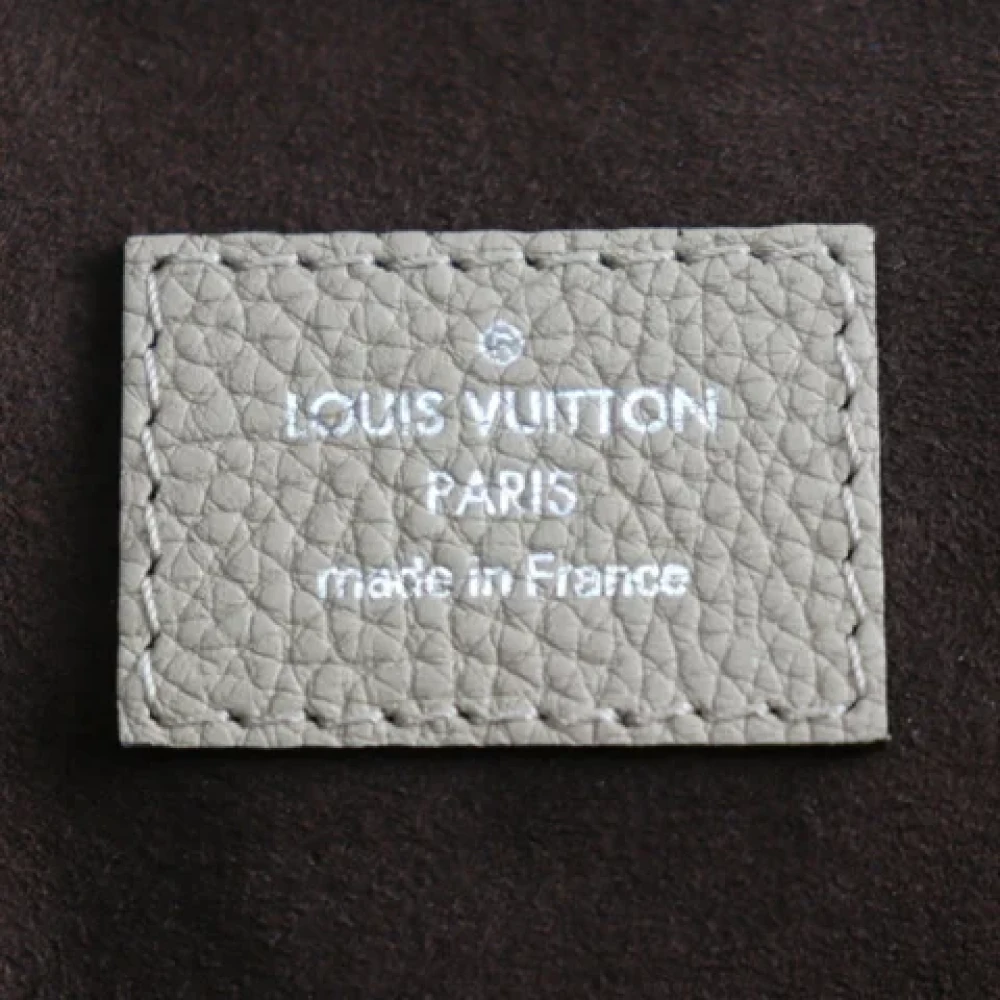 Louis Vuitton Vintage Tweedehands Grijze Leren Mahina Tas Gray Dames
