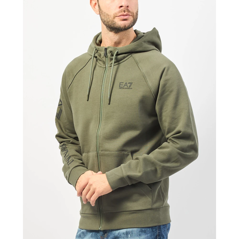 Emporio Armani Groene Hoodie met Rits EA7 Stijl Green Heren