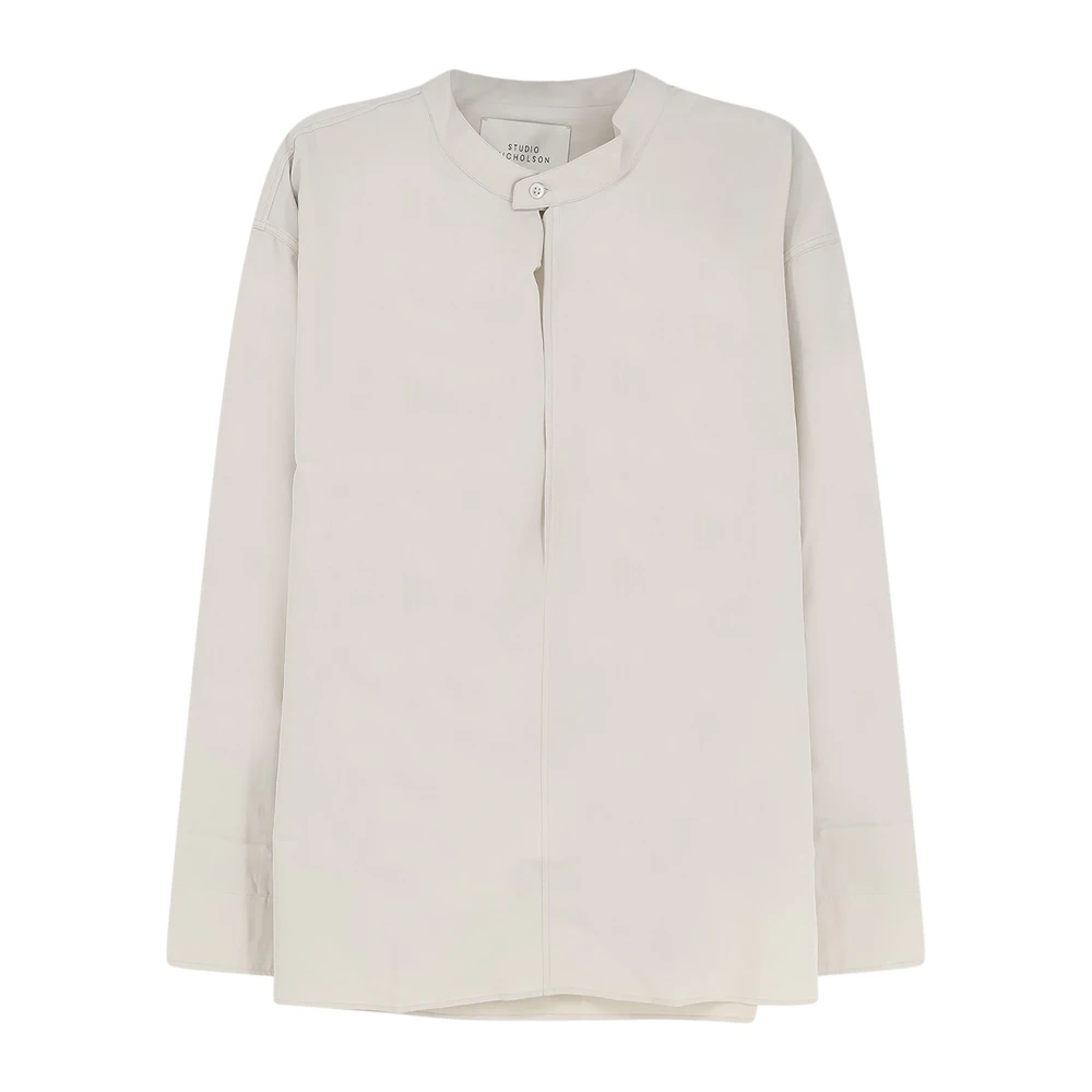 Studio Nicholson Beige Korean Collar Oversized Shirt - Male - Casual Shirts - S - Shirts