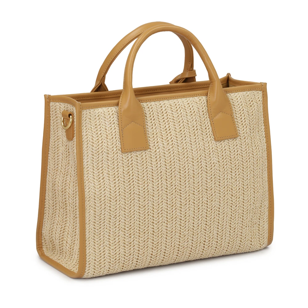 Kazar Gevlochten beige handtas met leerelementen Beige Dames