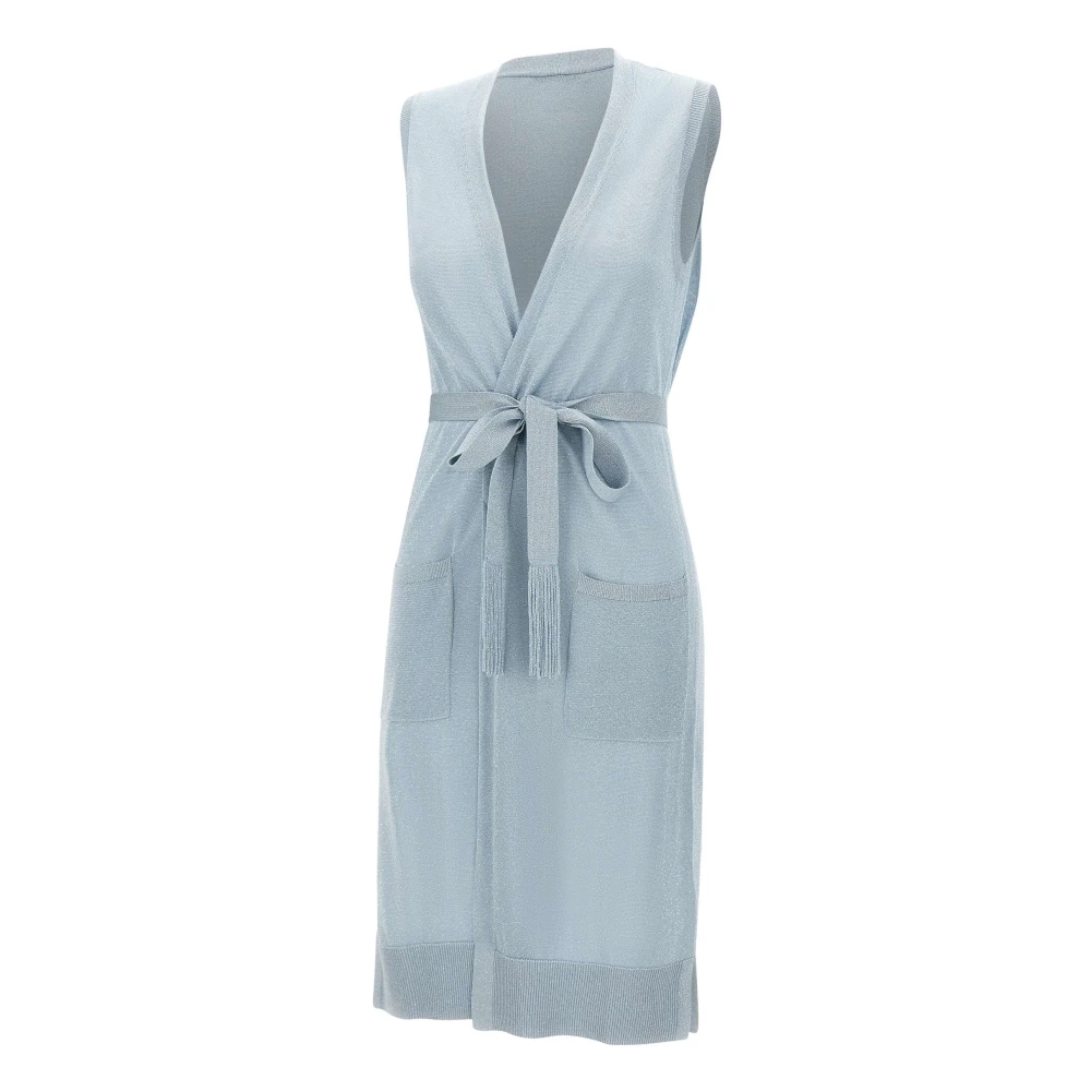 Kangra Blue Long Vest - Female - Cardigans - Xs - Knitwear
