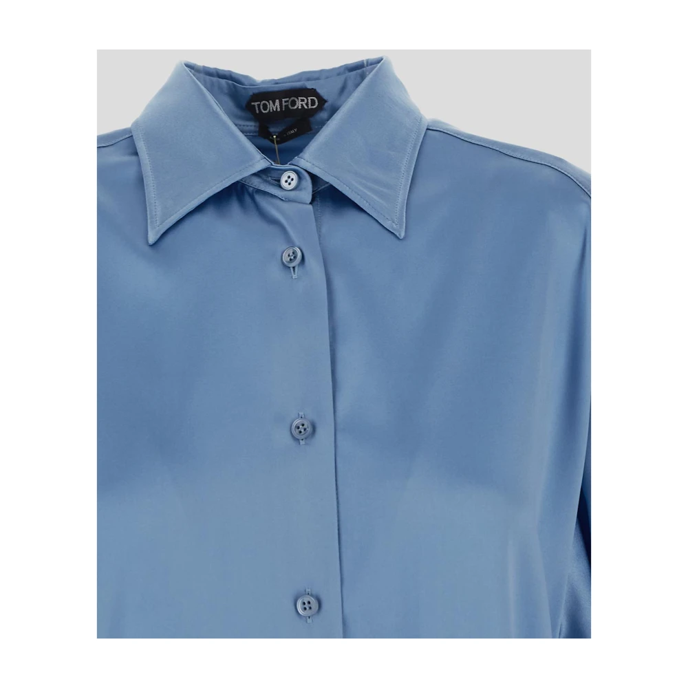 Tom Ford Elegante Zijden Shirt Blue Dames
