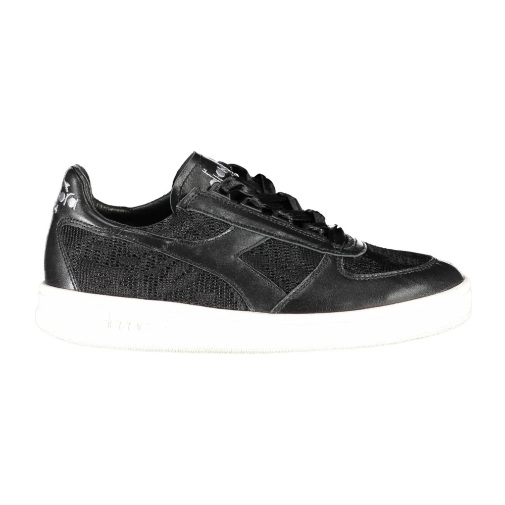 Diadora Women's Black Sneakers,, Sporty Lace-Up Trainers Embroidery Size 2